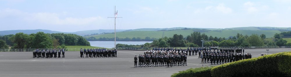 All divisions assembled on the parade ground in sunshine