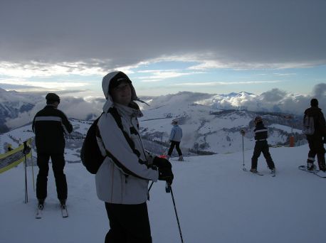 James preparing to descent a red piste