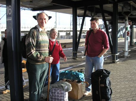 Dad, Mum and James on the platform at Ashford International